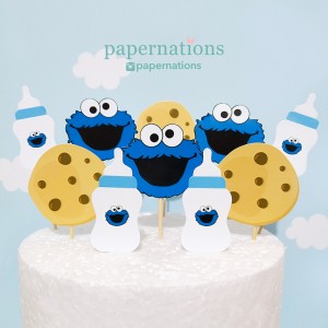 Cookie Monster Cupcake Toppers